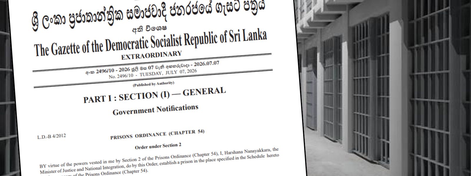 Sri Lanka Declares New Mahamodara Prison